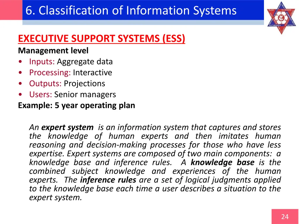 6 classification of information systems 7