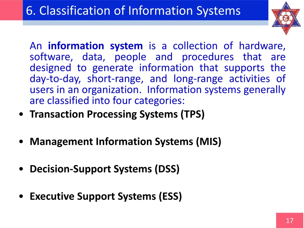 6 classification of information systems