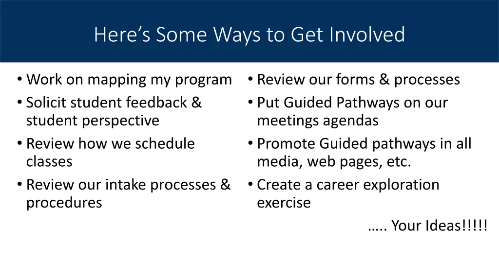 here s some ways to get involved