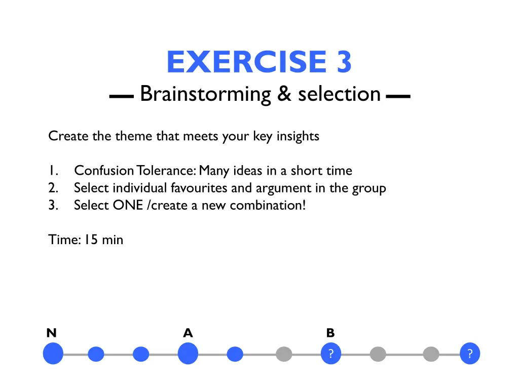 exercise 3 brainstorming selection