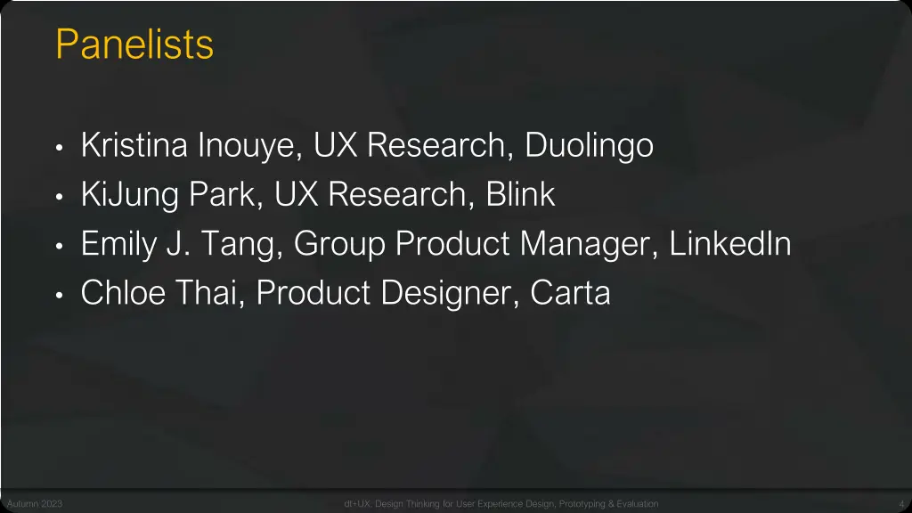 panelists