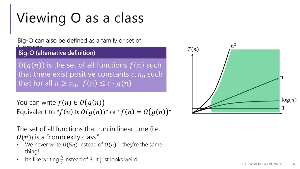 viewing o as a class
