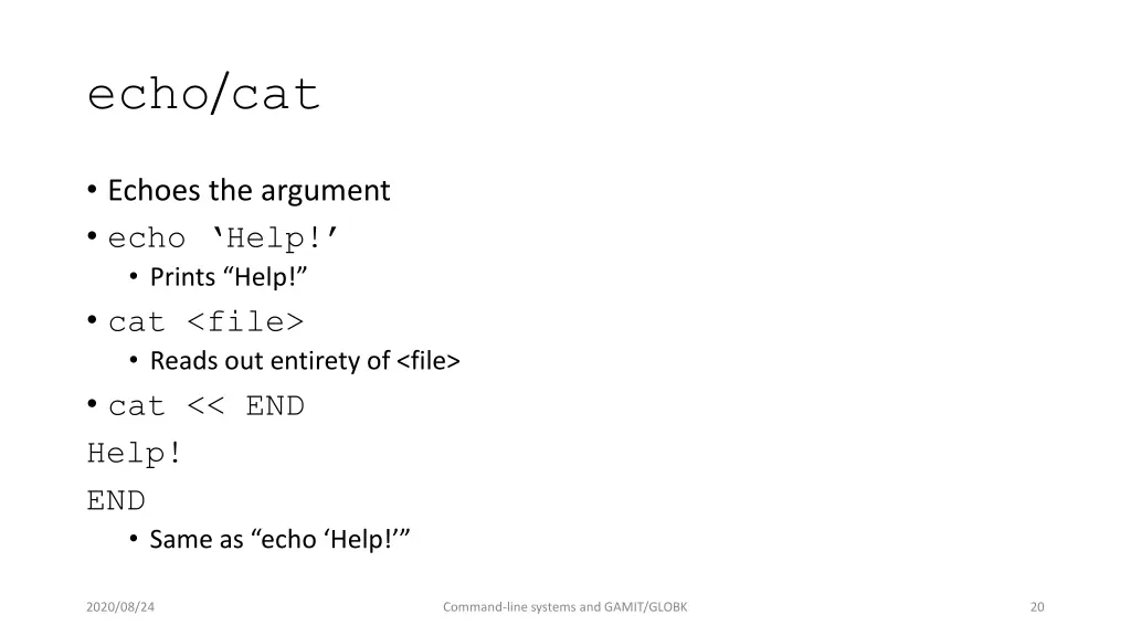 echo cat