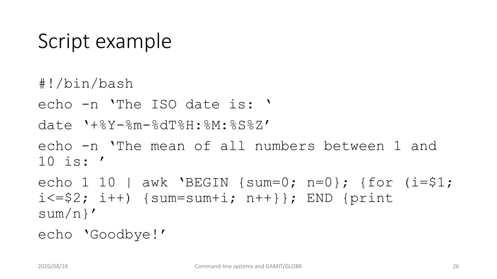 script example