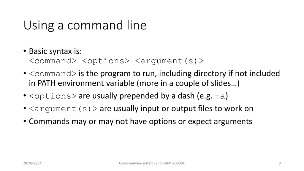 using a command line 1