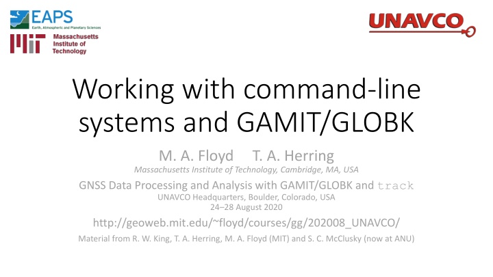 working with command line systems and gamit globk