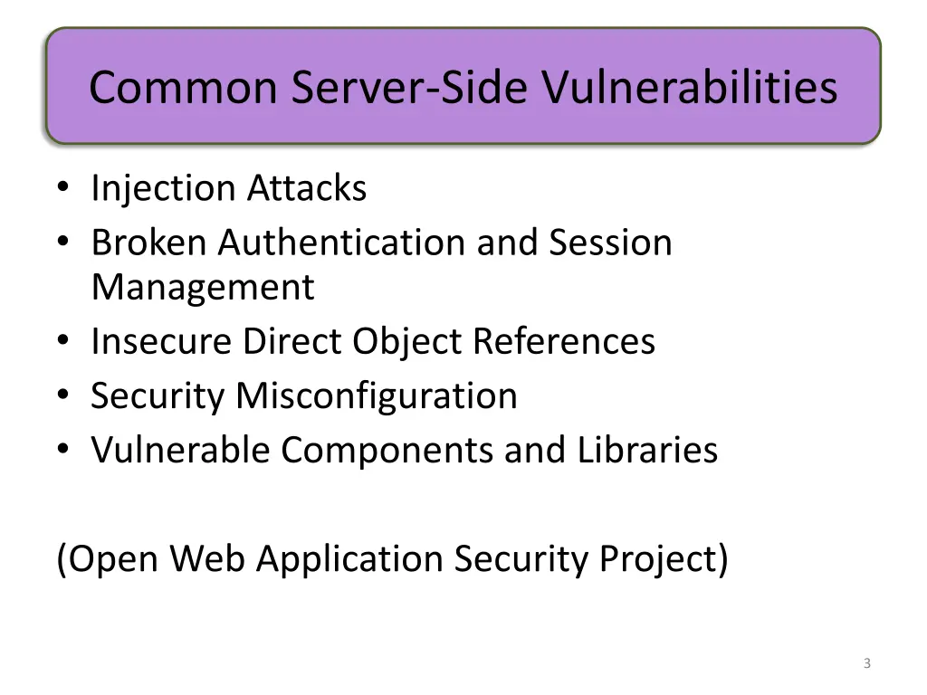 common server side vulnerabilities