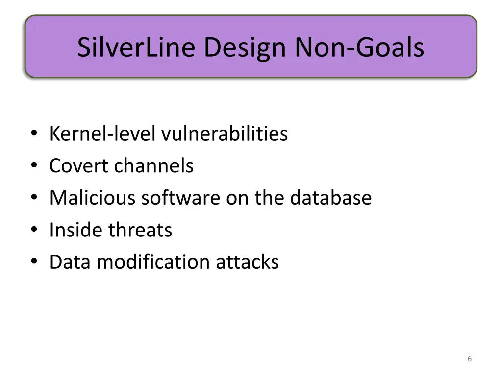 silverline design non goals