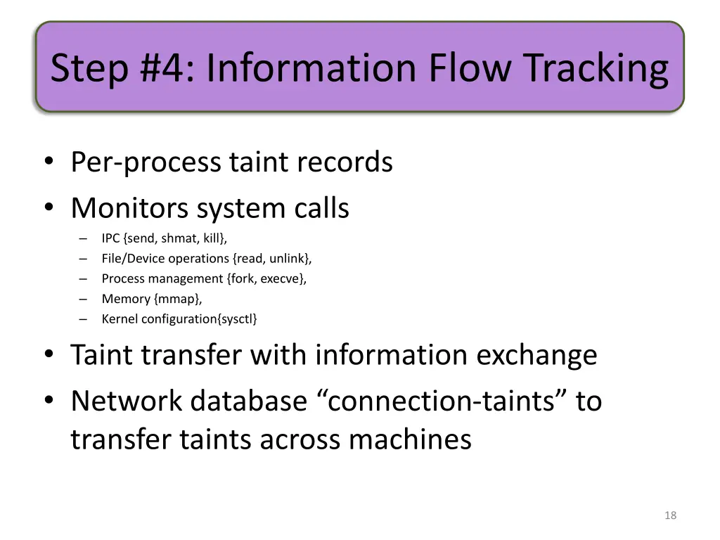 step 4 information flow tracking