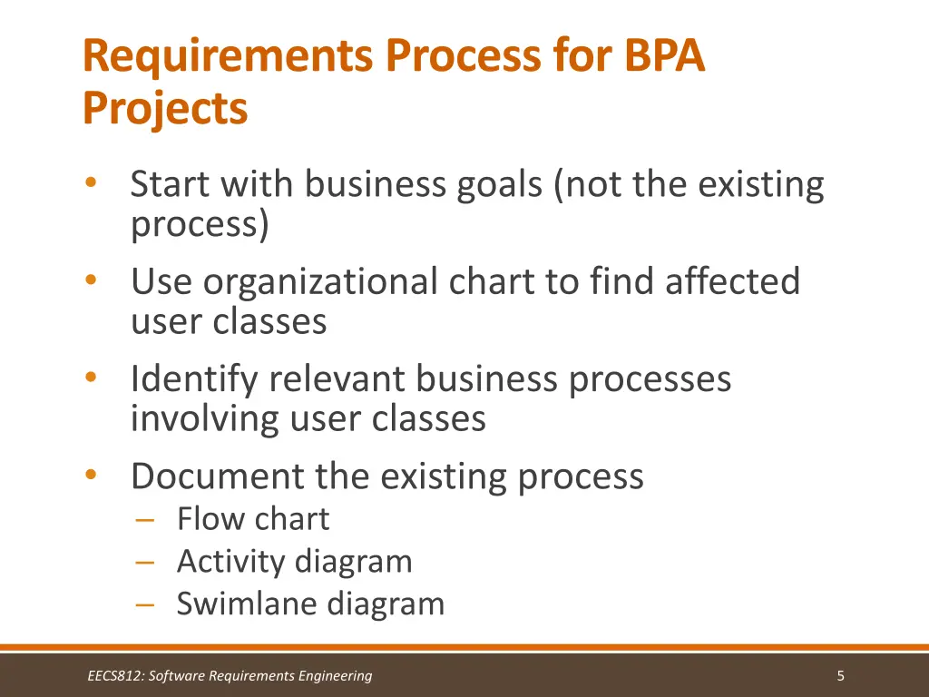 requirements process for bpa projects