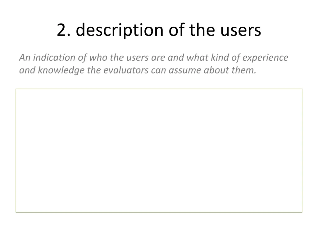 2 description of the users