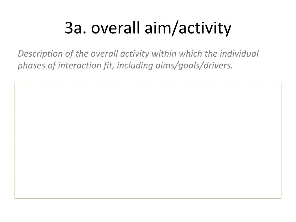 3a overall aim activity