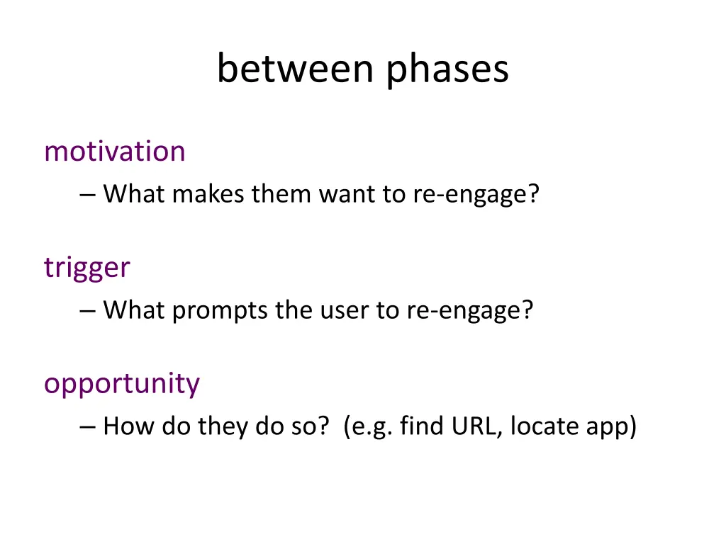 between phases