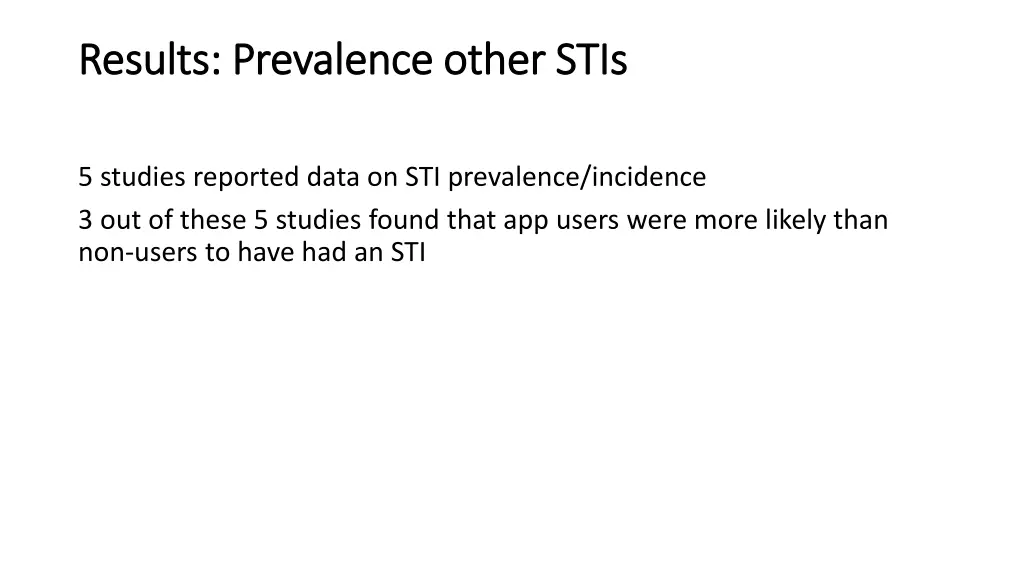results prevalence other stis results prevalence