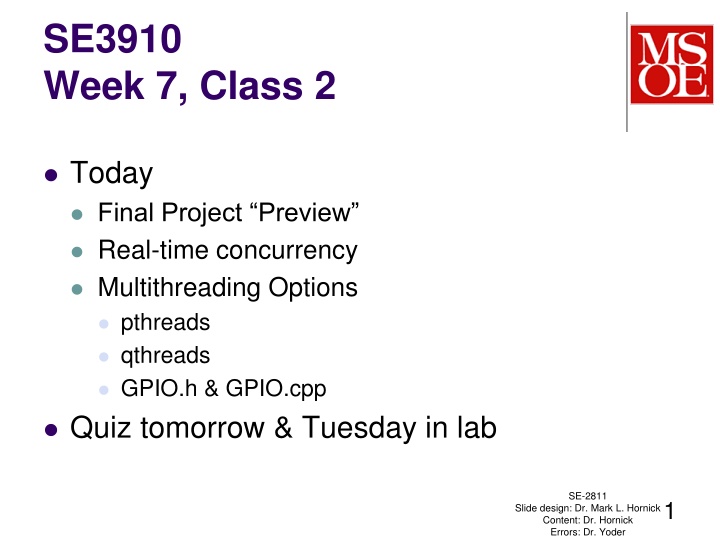 se3910 week 7 class 2