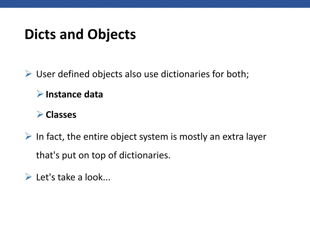 dicts and objects