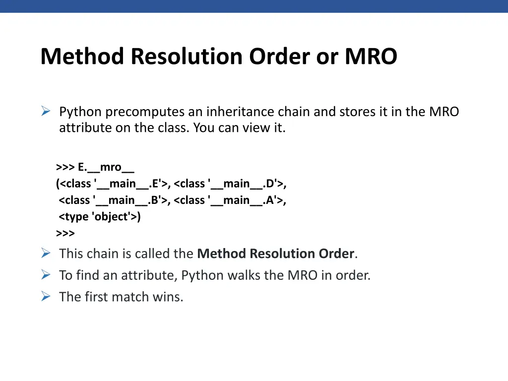 method resolution order or mro