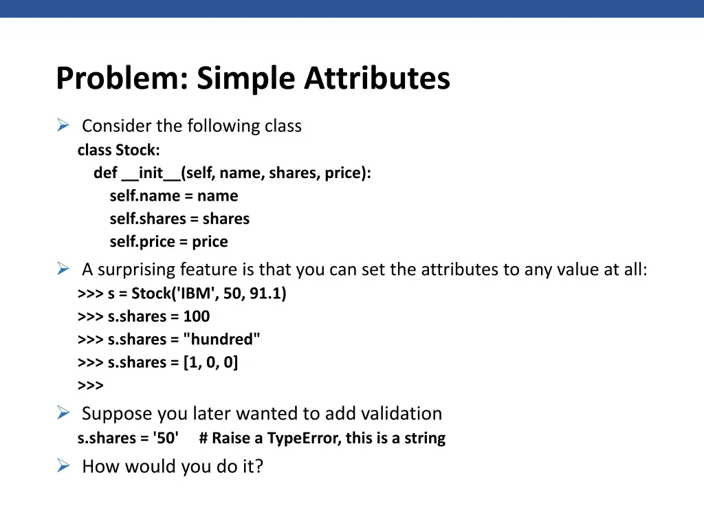 problem simple attributes