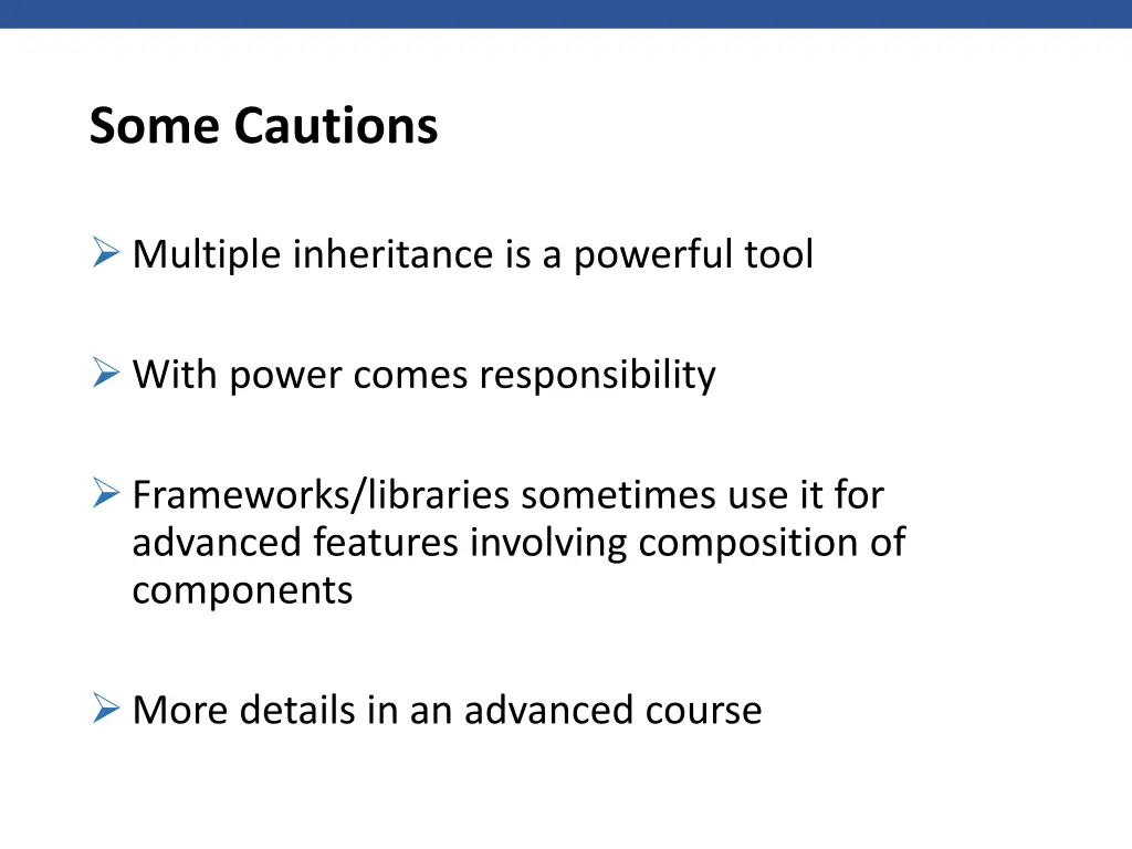 some cautions