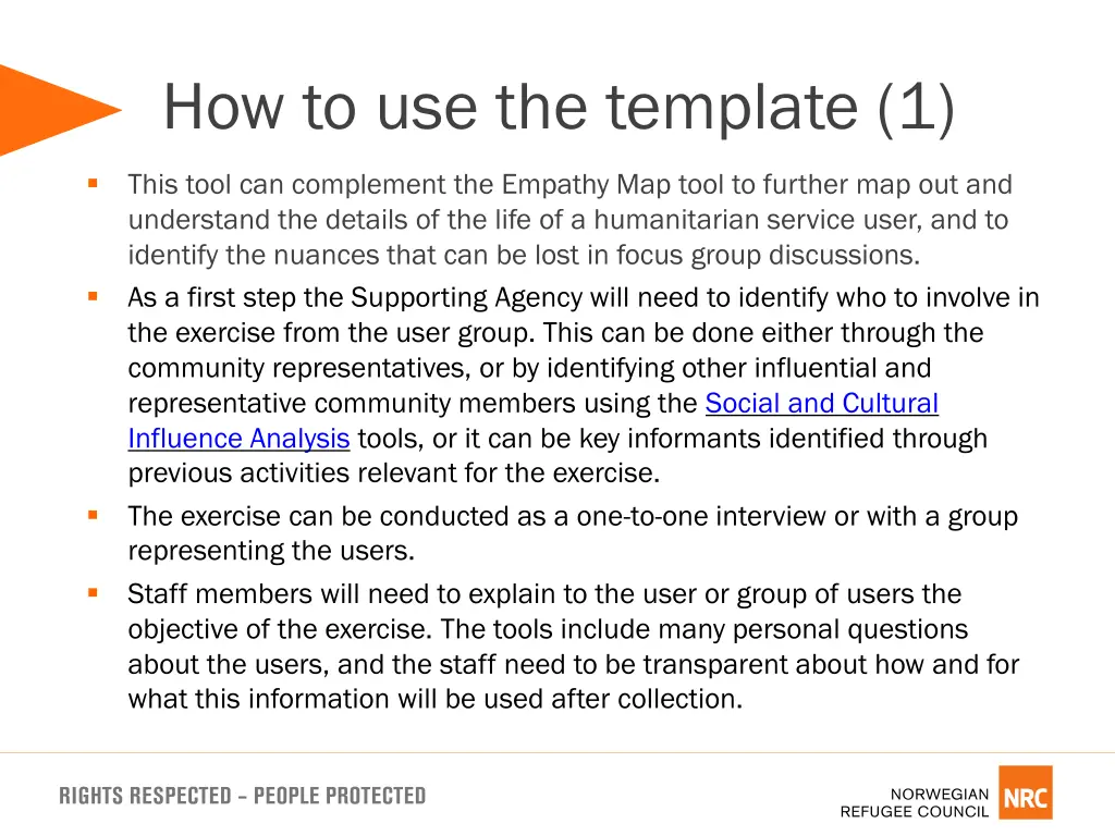 how to use the template 1