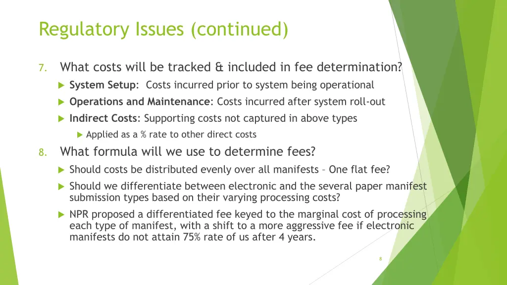 regulatory issues continued 1