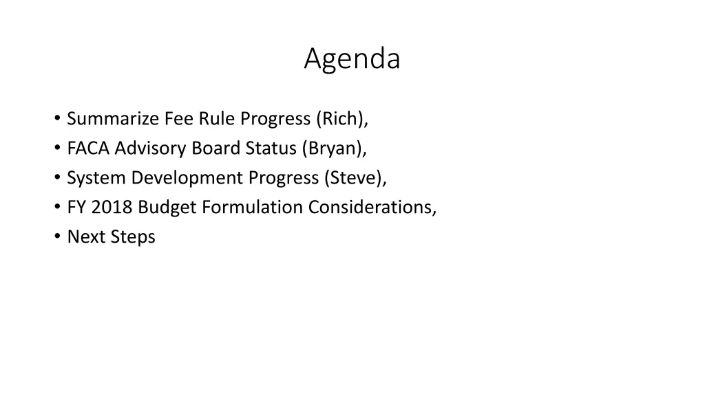 agenda