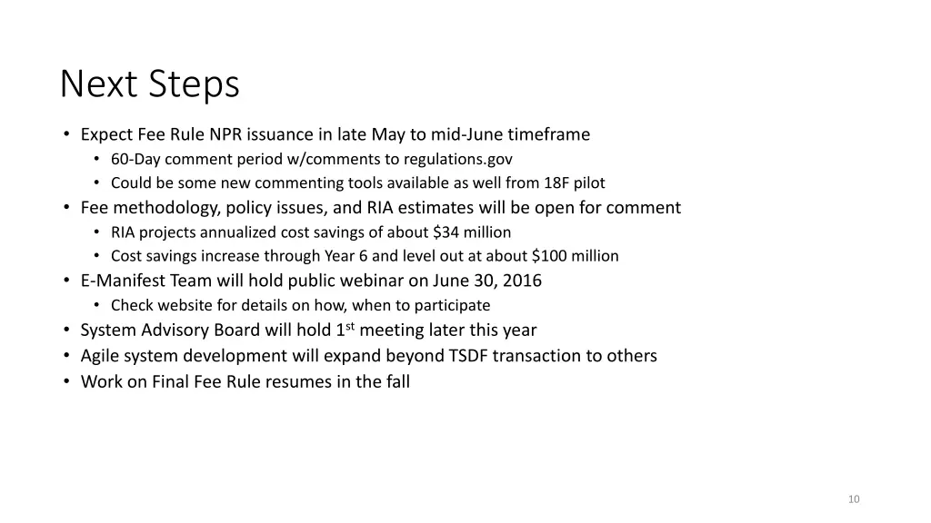 next steps