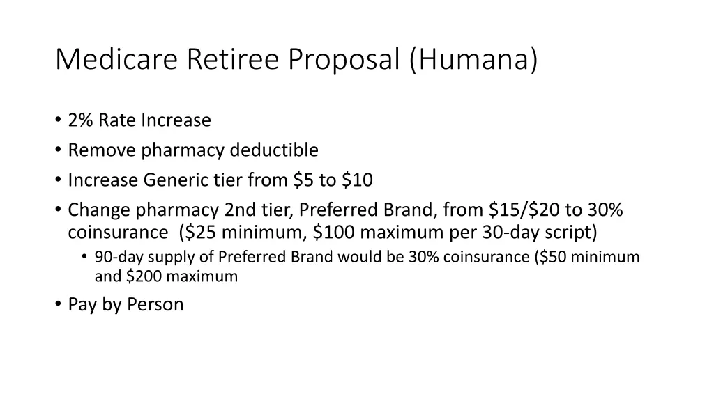 medicare retiree proposal humana