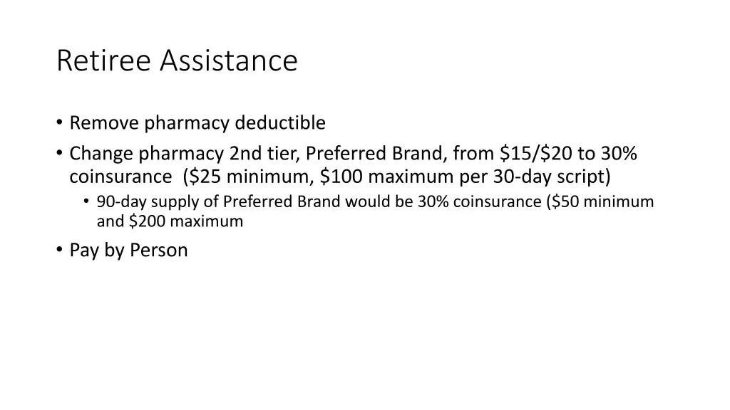 retiree assistance
