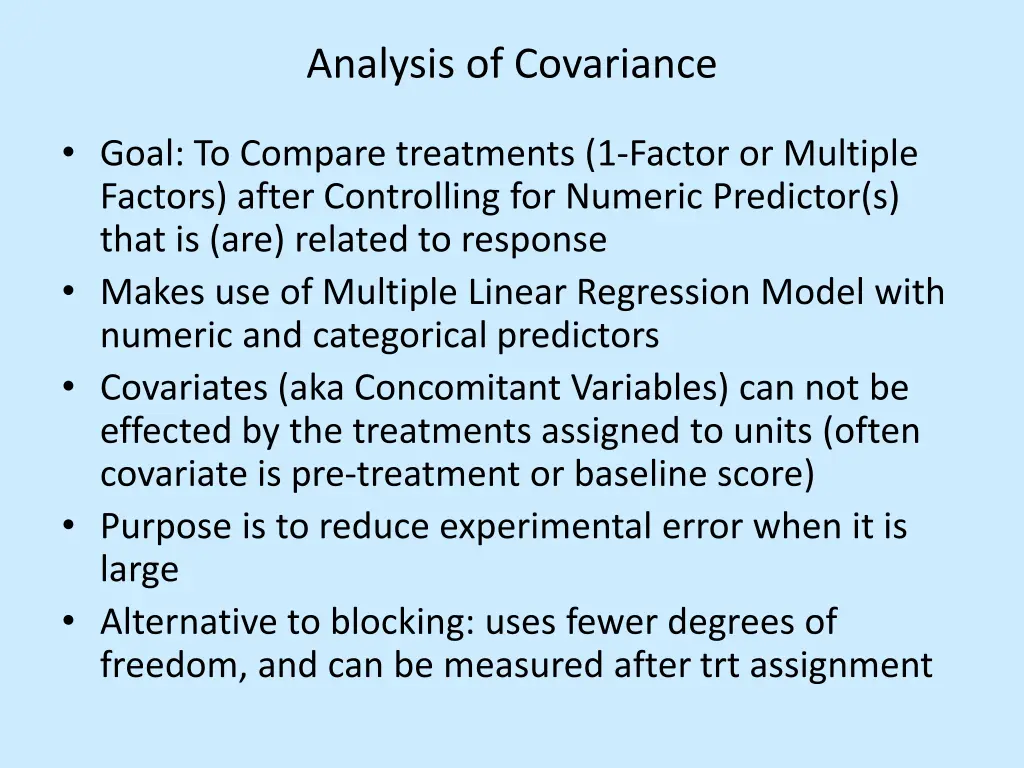 analysis of covariance 1