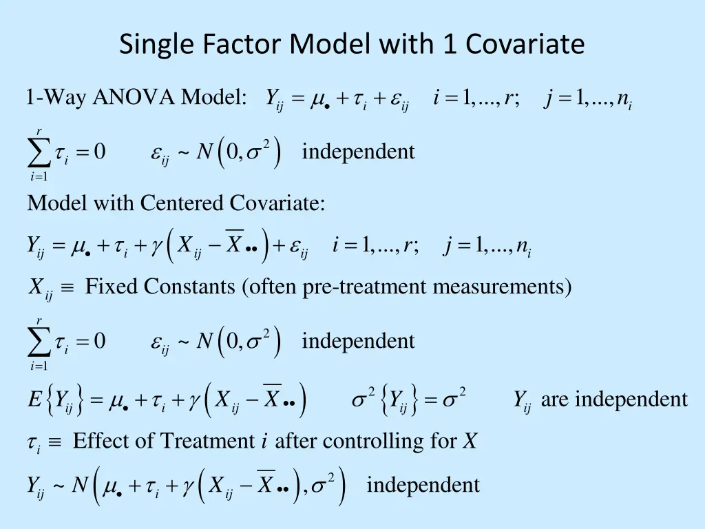 single factor model with 1 covariate