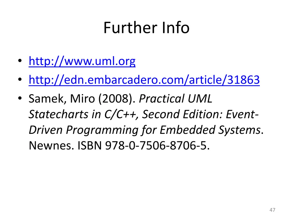 further info 1