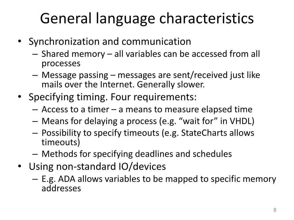 general language characteristics