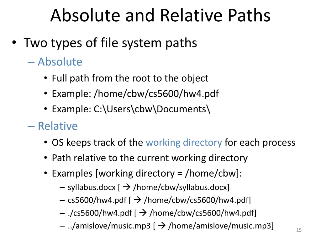 absolute and relative paths