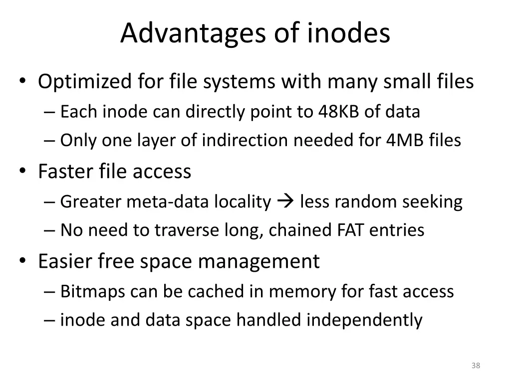 advantages of inodes