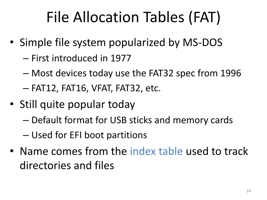 file allocation tables fat