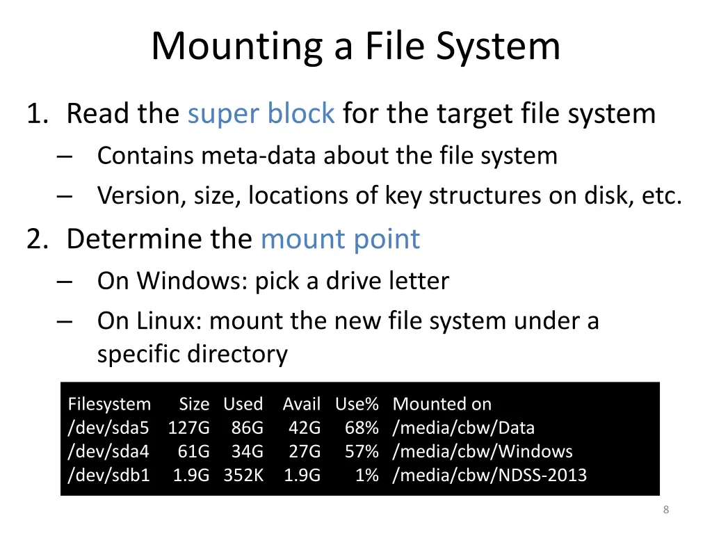 mounting a file system