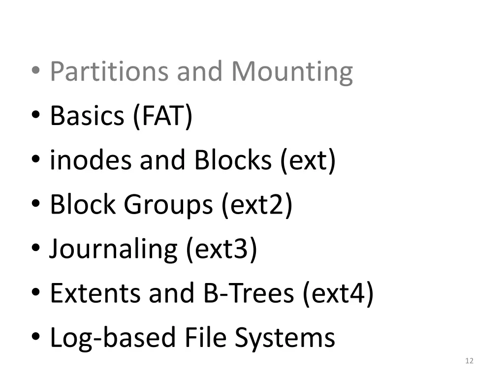 partitions and mounting basics fat inodes 1