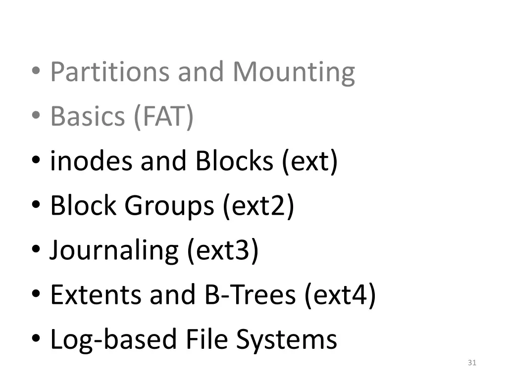partitions and mounting basics fat inodes 2