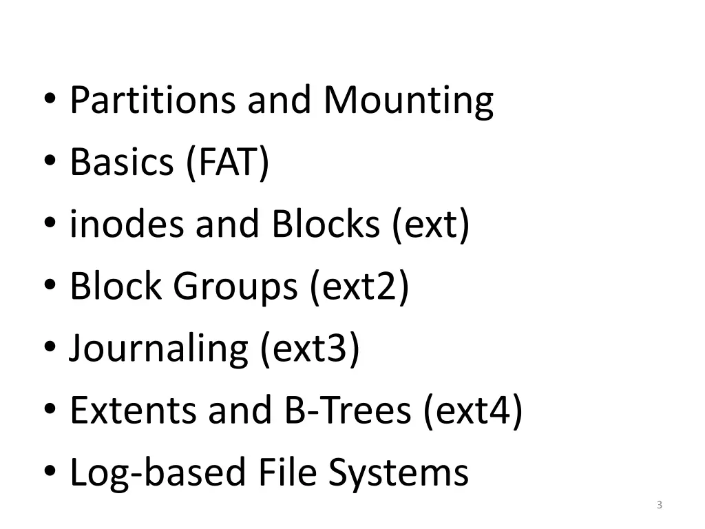 partitions and mounting basics fat inodes