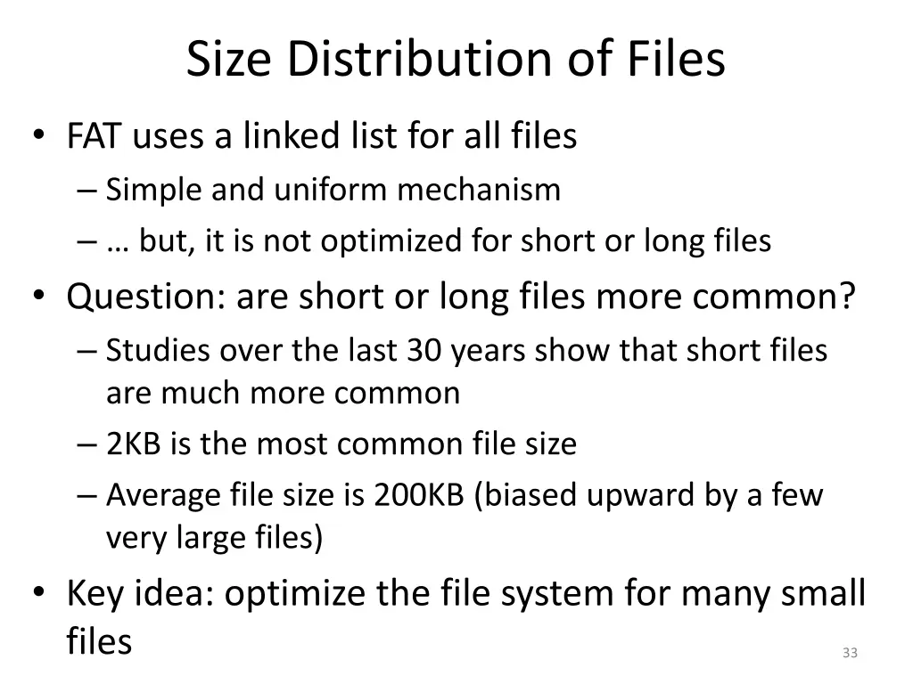 size distribution of files