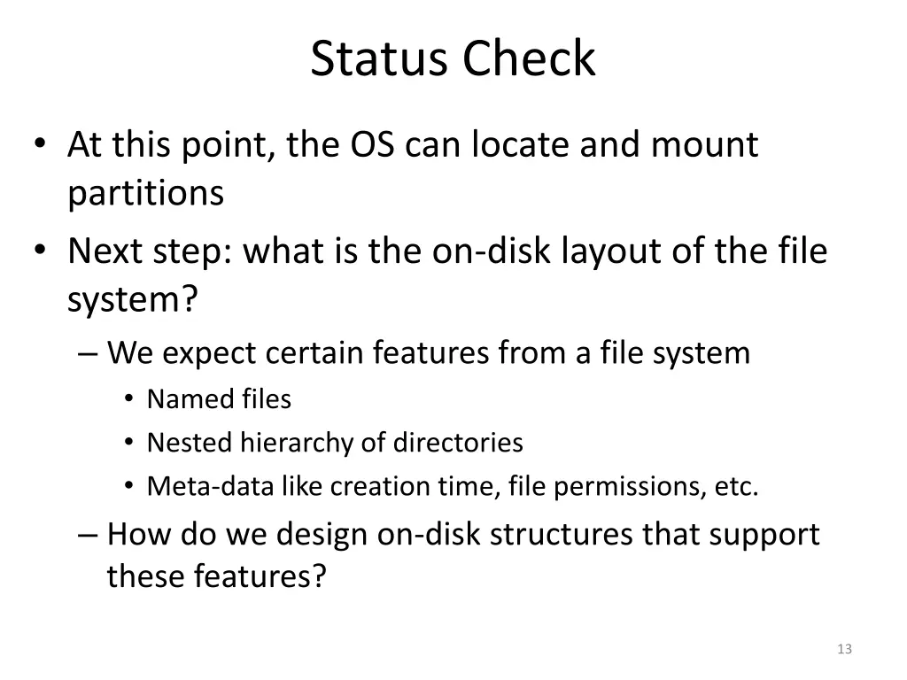 status check