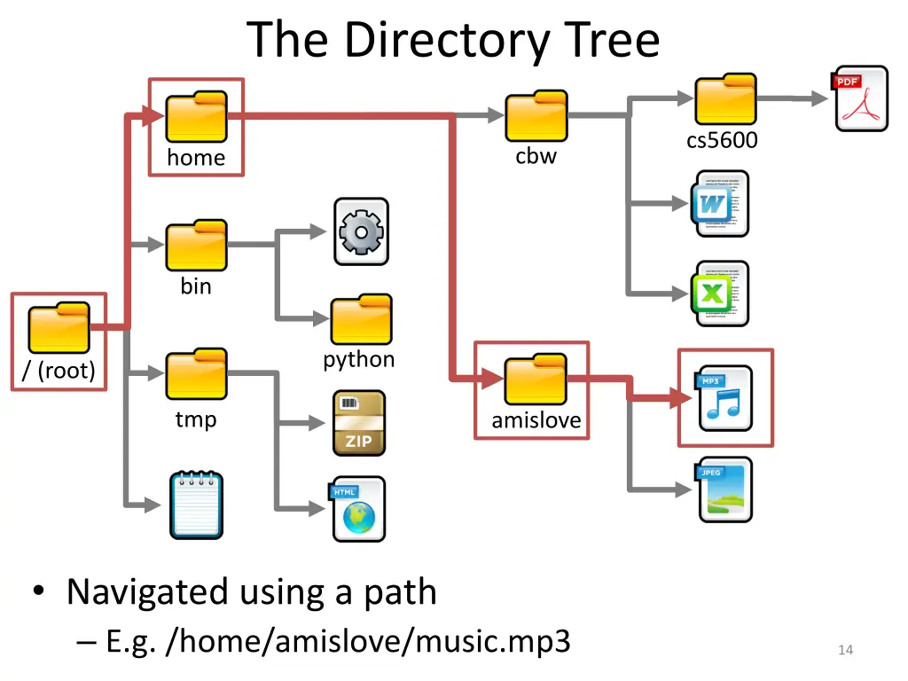 the directory tree