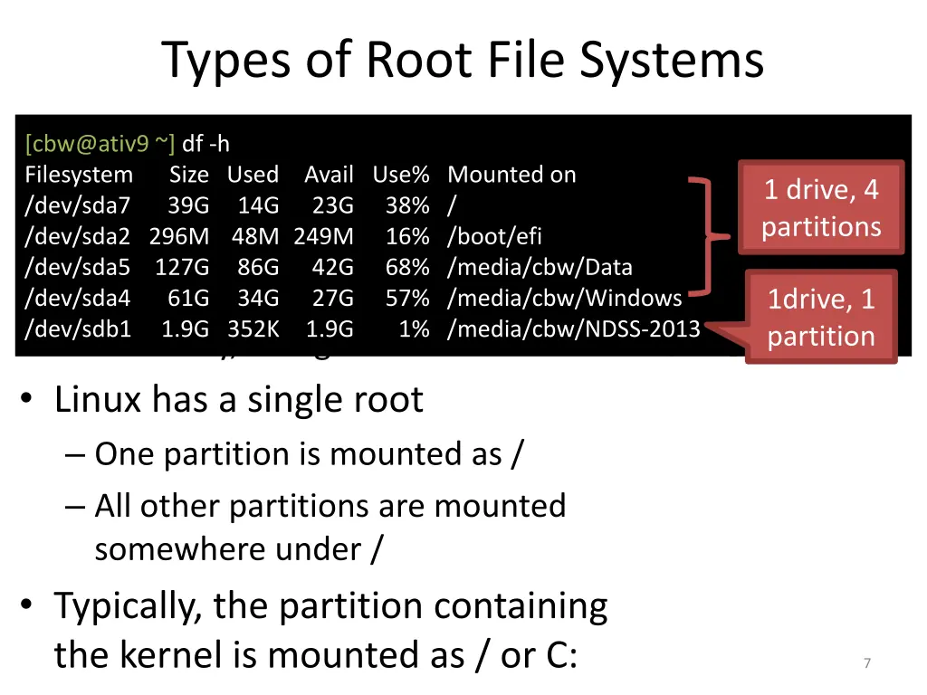 types of root file systems