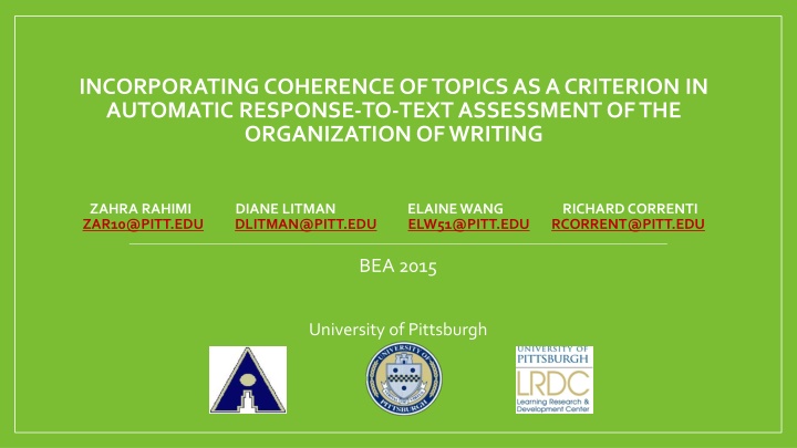 incorporating coherence of topics as a criterion