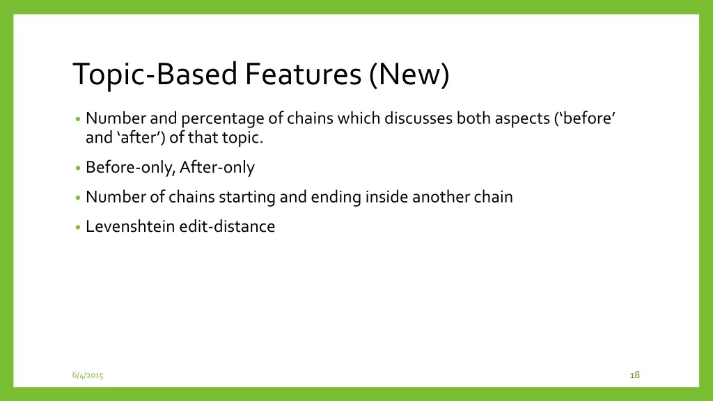topic based features new