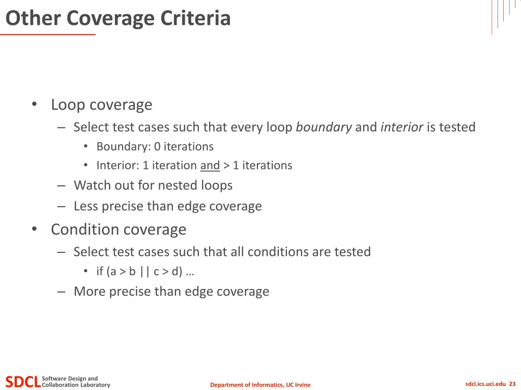other coverage criteria