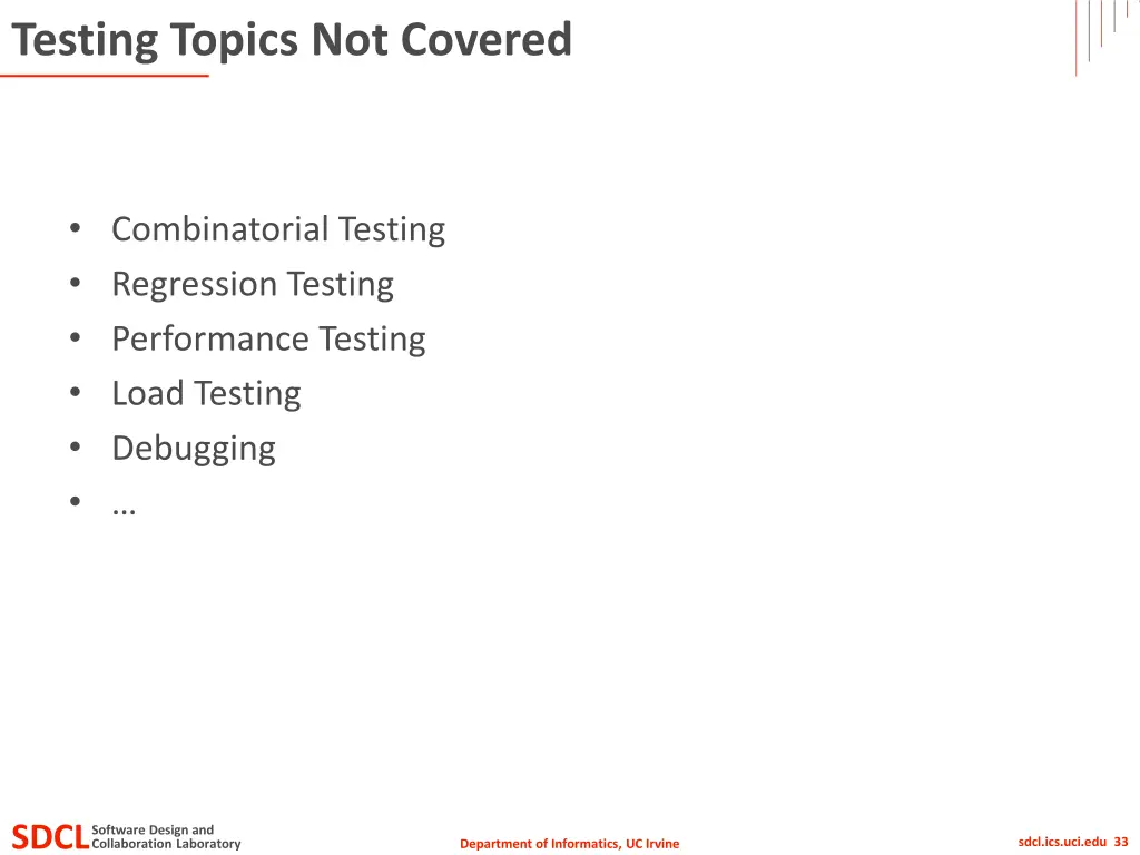 testing topics not covered