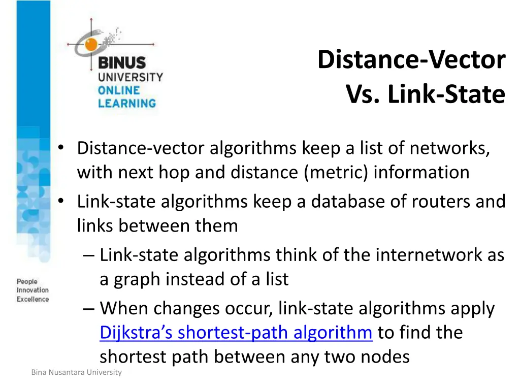 distance vector vs link state
