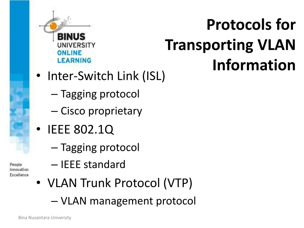 protocols for transporting vlan information